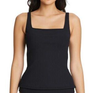 Bleu by Rod Beattie Walk the Line Square Neck Tankini  Swim Top Size 14